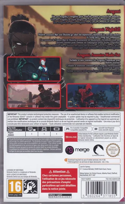 Aragami - Shadow Edition Code In Box - EN FR ES