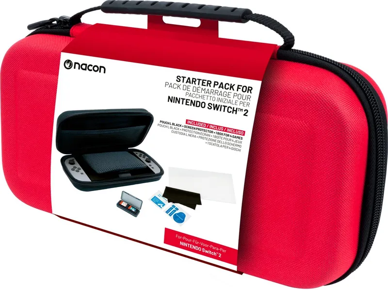 Nacon Starter Pack - Pouch (Red) + Screen Protector + Game Cases