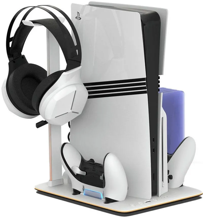 DLX+ LED Stand - Multi LED, Controller charger, fans, headphone stand, game storage