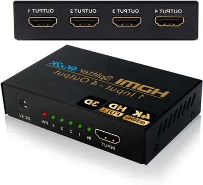HDMI Splitter 1 in 4 Uitgang voor 4K Video, Audio Splitter en Duplicator voor , Chromecast en Blu-Ray Spelers - Ondersteunt HDCP, UHD en 3D 1080P @ 30Hz