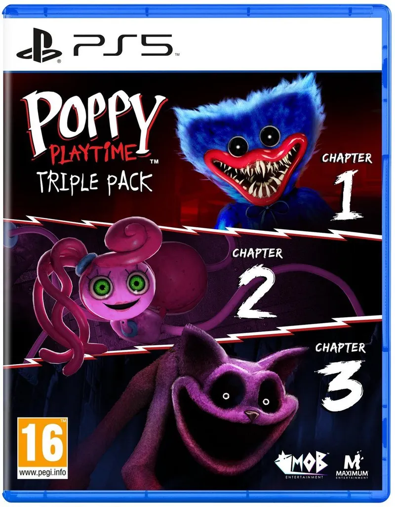 Dailygoods- Triple Pack - Poppy Playtime - Drie Hoofdstukken - Uitdagende Puzzels - Omkeerbare Omslag - Stickervel - Gamebundle