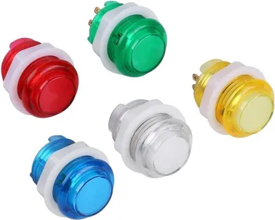 Arcade Knoppen met LED Verlichting en Microschakelaar voor Arcade Machine - Set van 5 Stuks met Drukknoppen - Console Onderdelen