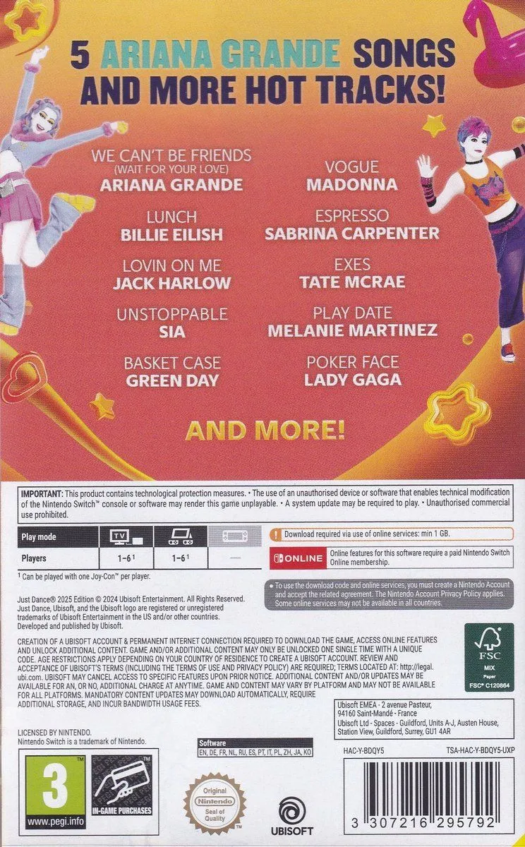 Just Dance 2025 Edition (Code in a Box) - - Muziek