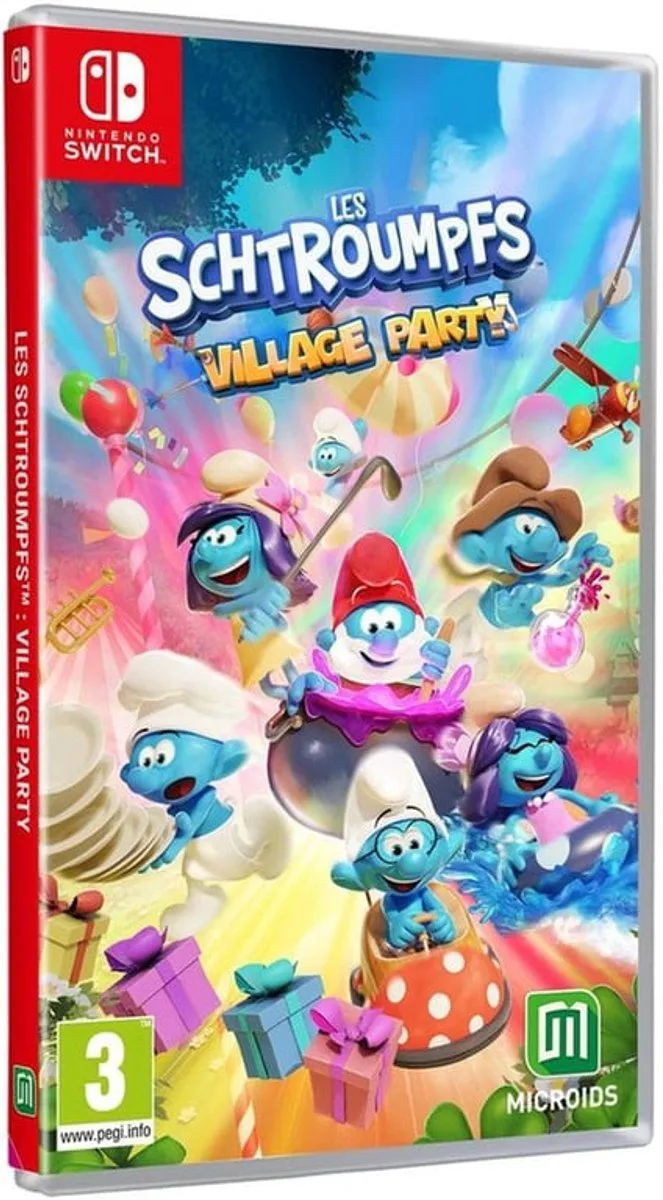 spel De Smurfen Dorpsfeest - avontuur - gezelschapsspel - familie - spelletjes - 2-4 spelers - kleurrijke graphics - Videogame