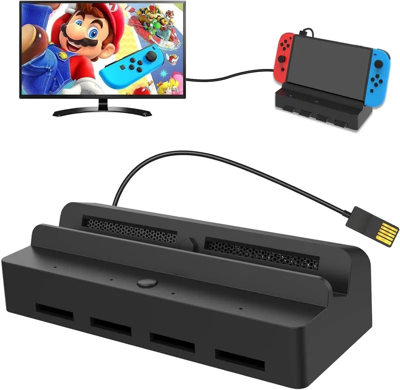 Docking Station voor en OLED met Game Switcher, 4K HDMI, USB 3.0 en 12-in-1 Game Card Reader voor optimaal gamen en opladen