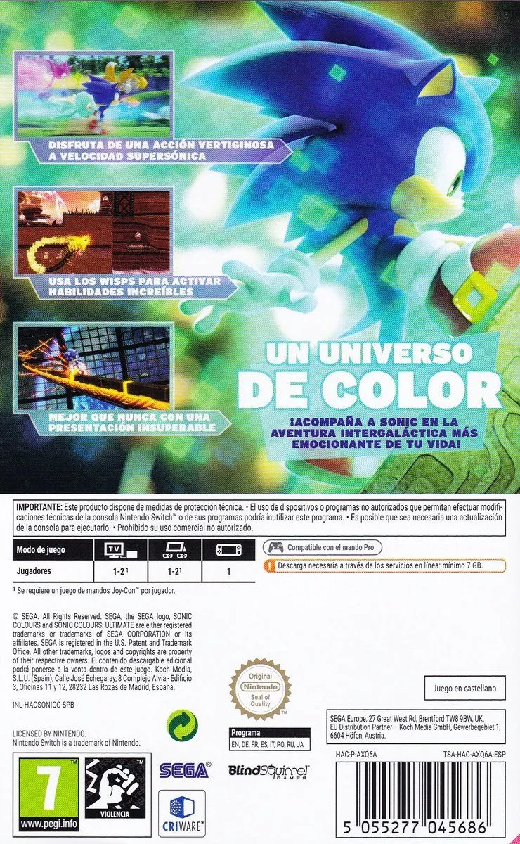 Sonic Colours Code In Box - ES