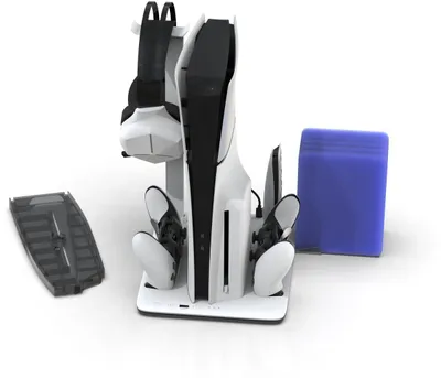 DLX+LED Stand - Multi LED - Charges Controllers(inc. Edge), 3sp Fan w. game, headset and remote store
