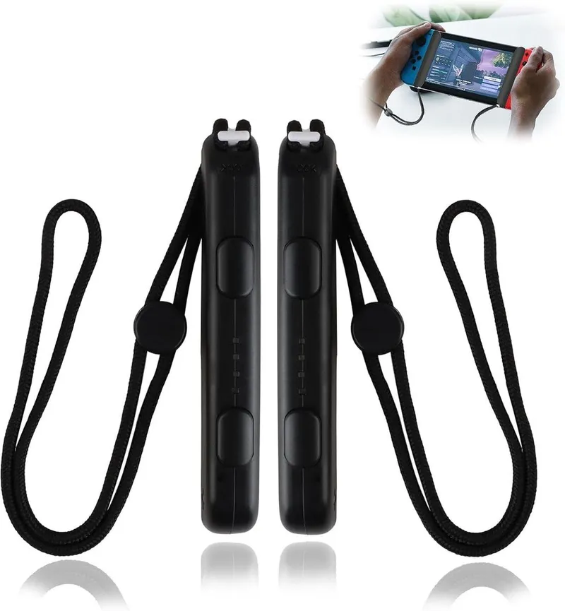 Gamepad Straps met Joystick Caps en Verstelbare Polsband - Draagbaar Accessoire voor Games, Automatische Vergrendeling, Zwart, Ideaal voor Gamers