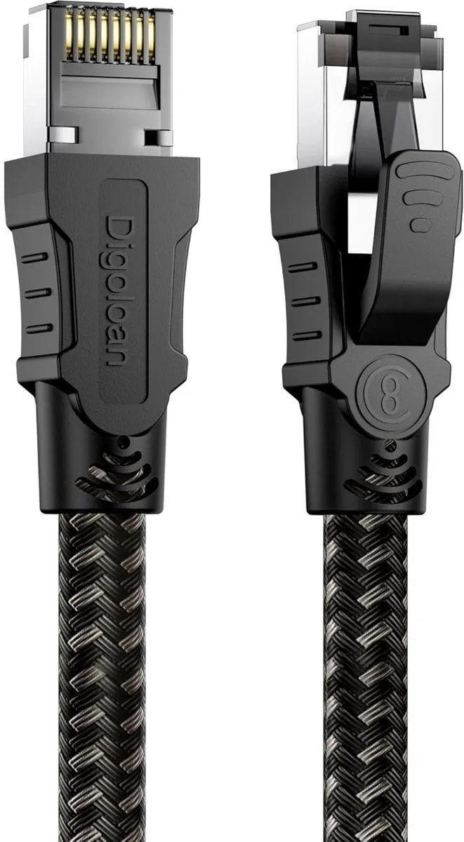 Ethernet Netwerkkabel S/FTP tot 40Gbps, Verkrijgbaar in 1m tot 30m, Geschikt voor en Router, Hoge Snelheid en Duurzaam Nylon Textiel