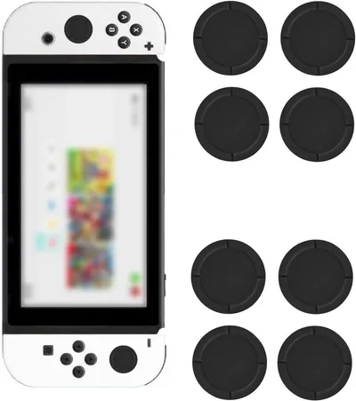 8-delige duimgrepen en beschermhoezen voor joystick, silicone caps voor Lite en OLED (zwart)