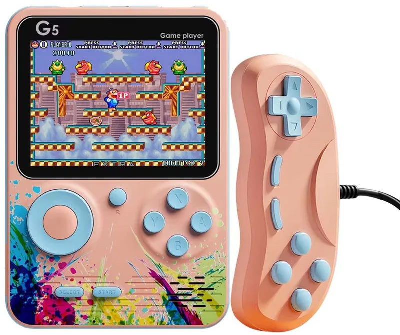 TechKidz, Console émulateur 500 jeux avec manette multijoueurs Modèle StreetArt, Roze