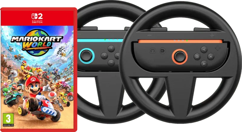 Mario Kart World + BlueBuilt Stuurtjes voor